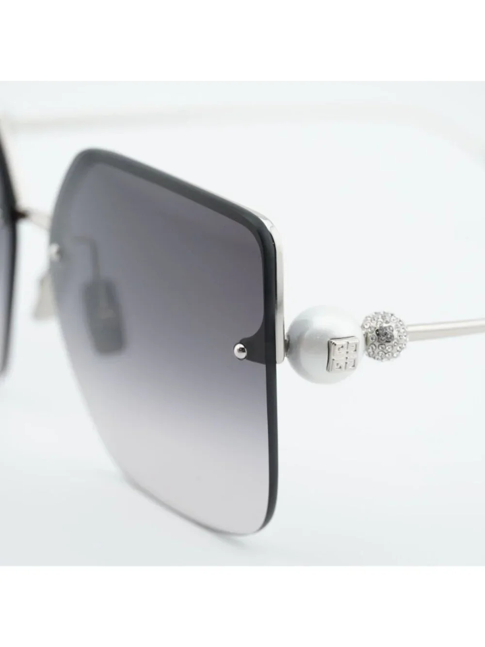 Givenchy GV40110U 16B Sunglasses Silver Butterfly Frame, Grey Lenses
